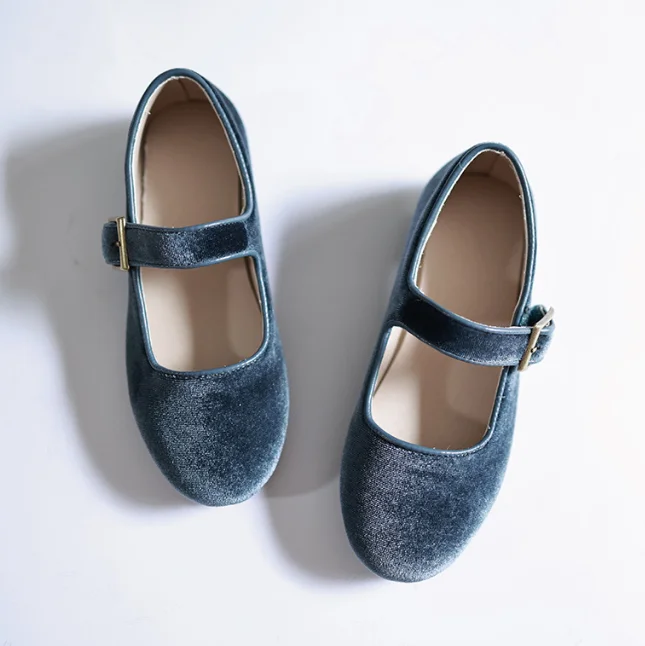 Fashion Wholesale Bulk Princess Children Custom Made Dress Party Velvet  Mary Janes Kids Shoes For Girls