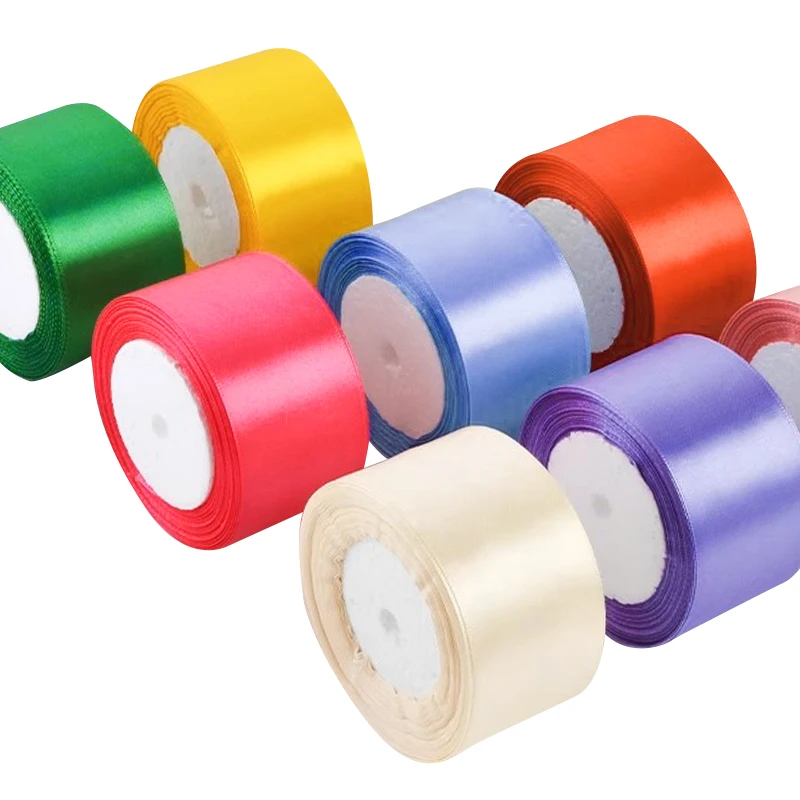 OCO Wholesale 1.5cm Single_double Faced Satin Ribbon Gift Printed Ribbon Roll 100 Polyester Custom Logo Printed Satin Ribbon