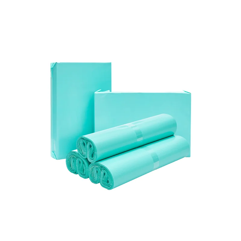 Waterproof Postage Parcel Shipping Mailers Custom Design Delivery Courier Pouches Envelope Mint Green Poly Packaging Bags