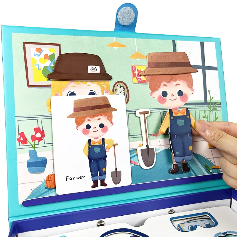 New Arrival Parent-Child Games Dress Up Toys Early Learning 3d Cardboard Magnetic Puzzle