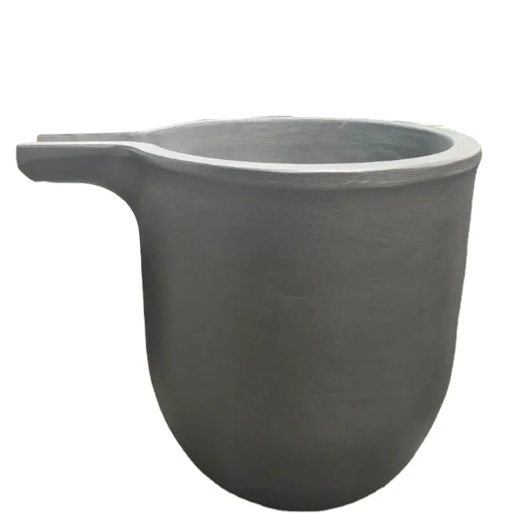 Good price isostatic graphite crucible pot with spout for melting aluminum