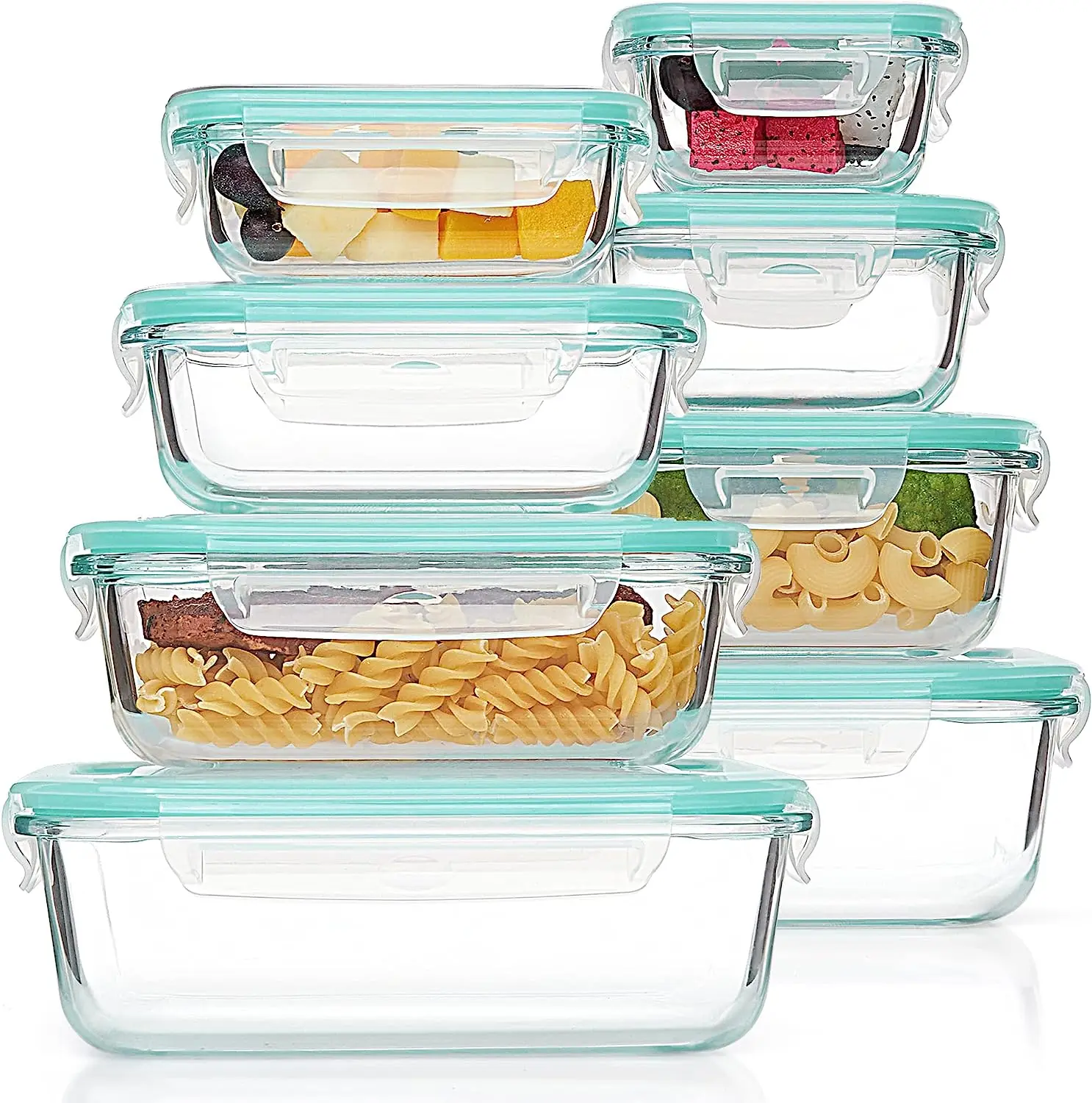 35oz Glass Food Storage Containers Meal Prep Containers, Airtight Lunch Containers Bento Boxes with Snap Locking Lids