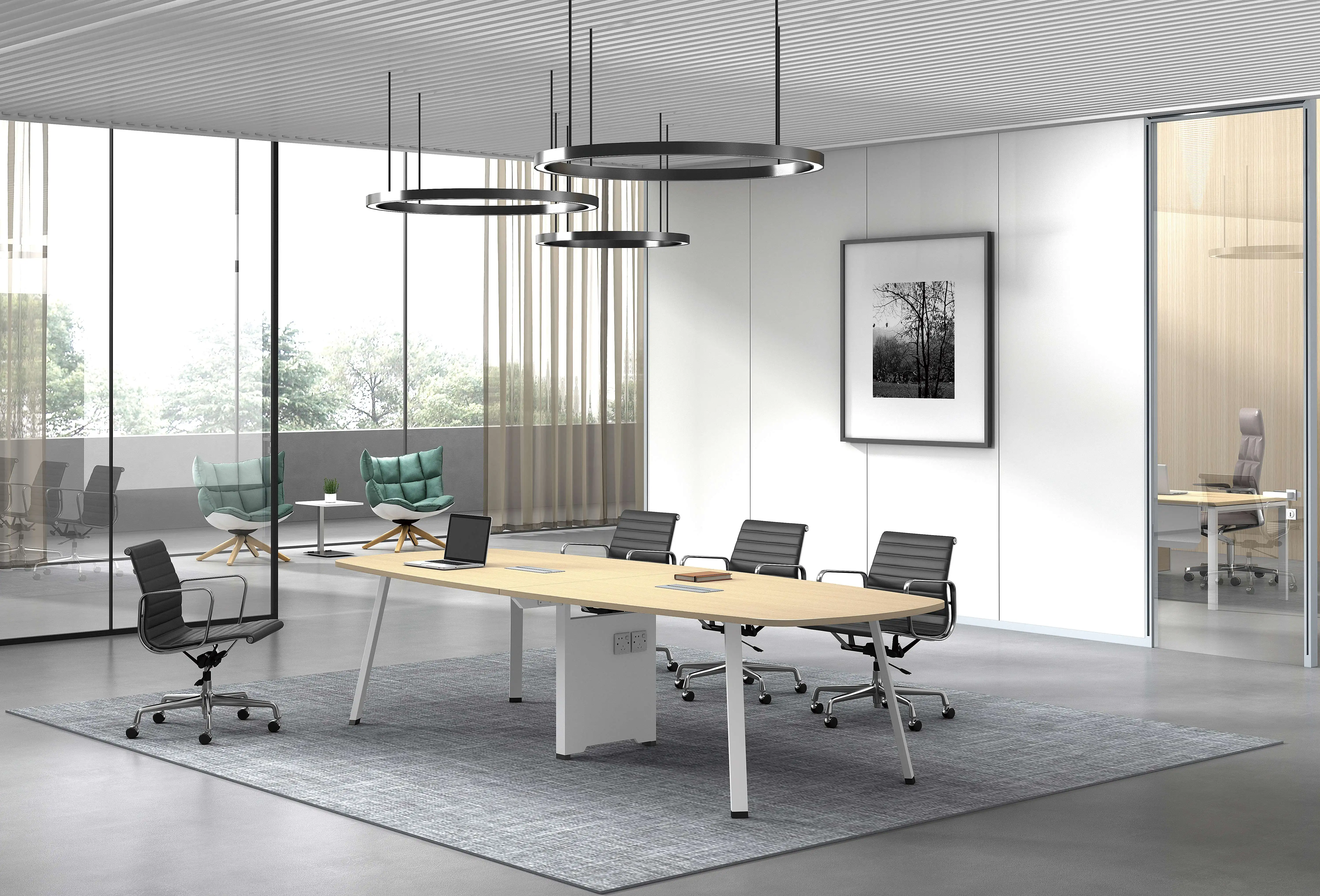 Customize Modern Design Business Cubicle Modular Cable Management Office System 2 4 6 Person Workstation Furniture Desk Table