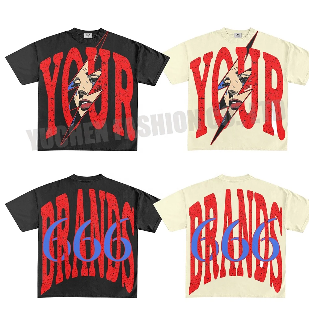 Tshirt Manufacturer screen print luxury designer men tee shirt crew neck custom logo cotton graphic oversized t shirt