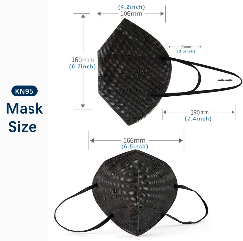 Respirator Disposable Colores Adulto Black Masks Made In China KN95 Face Mask
