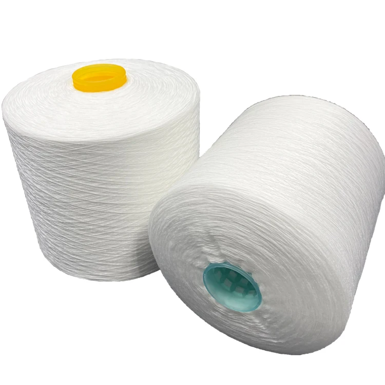 TUTON Raw White 100% Polyester Spun China benang jahit Textiles  On Dye Tube Sewing Thread