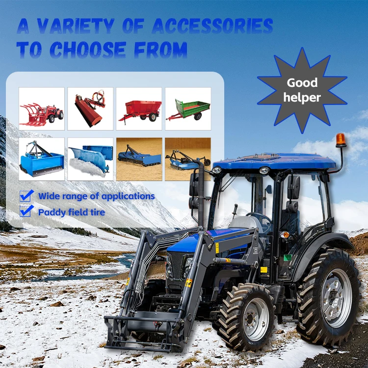 4WD 75hp Multifunctional Farming Tractors Wheeled Agricultural Tractor For Sale