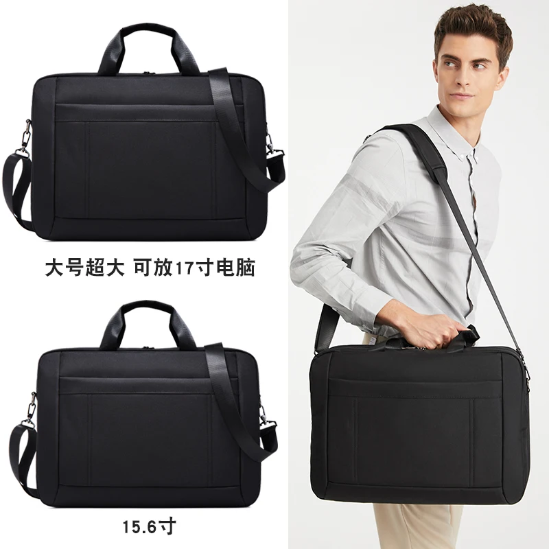 BINHAO Handy Crossbody Oxford Cloth Fashion Large Capacity Business Briefcase Crossbody Bag Classic Black