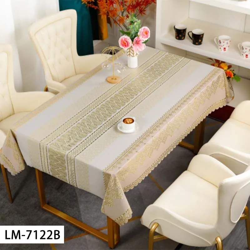 Waterproof Rectangle PVC Tablecloth Vinyl Table Cloth Cover Oil Proof  table clothes for Indoor and Outdoor Use