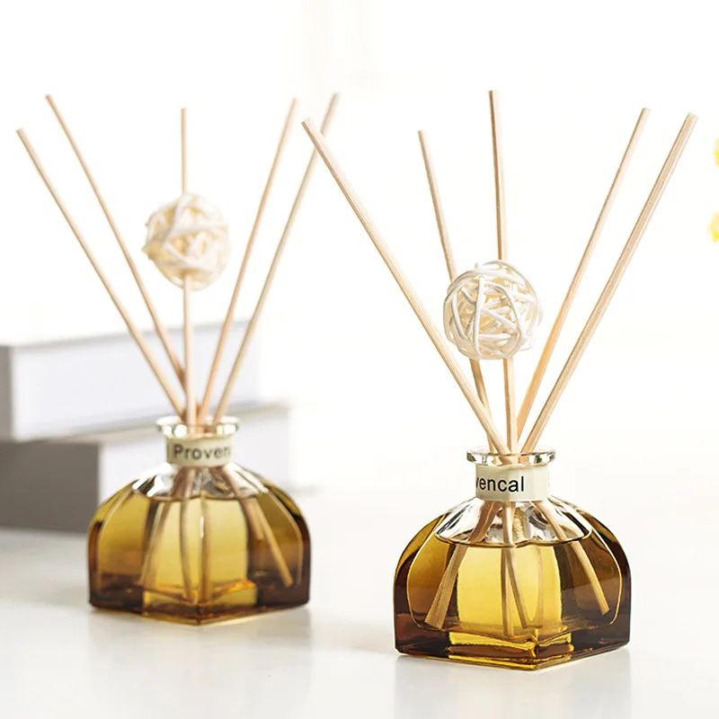 Scent Custom Empty Sola Packaging Double Wall Glass Fragrance Amber Bottle Silver 50ml Reed Diffuser