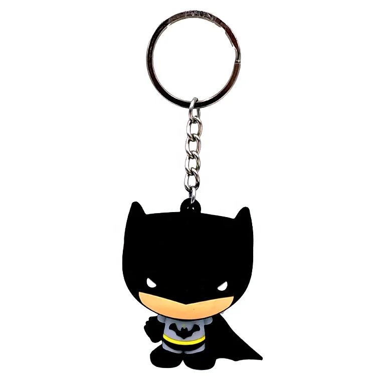 Oem Manufacturer Cute Animal Silicone Keyring Personalized Black 3d Cartoon Soft Pvc Keychain For Kids