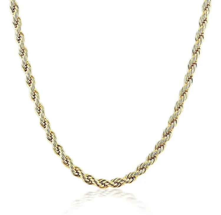 BMZ настоящее золото ионное покрытие 18K 50/60 см * 0 3/0 4/0 5/0 6 Веревка Цепи лучшее качество 2 года гарантии золотые веревки цепи