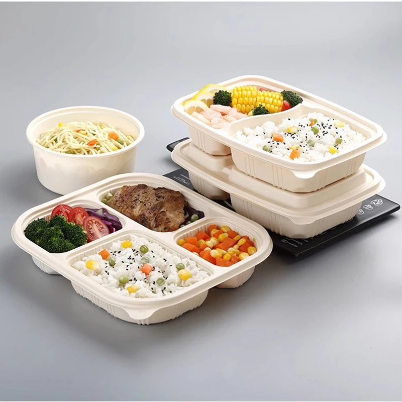 EcoNewLeaf 350ml Eco-friendly Corn Starch Disposable Soup Bowl Noodle Bowls Takeaway Food Container with Lid