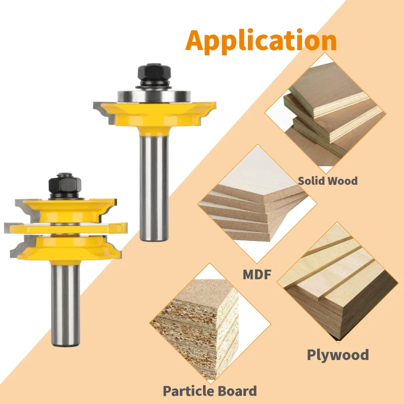 Recoverable Bead Glass Door Bit Set Wood Cutter Alloy Carbide Router Bit Woodworking Milling Cutter For Wood Face Mill