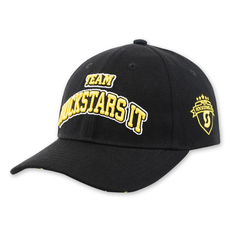 Black 100% cotton 6 panel unisex custom embroidered fitted baseball caps and base ball hats