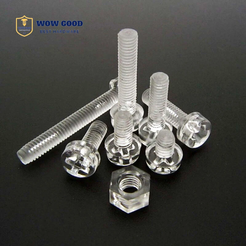 M2 M3 M4 M5 M6 M8 M3-M6 Acrylic Clear Plastic Nylon Round Phillips Head Screw Bolt Nut