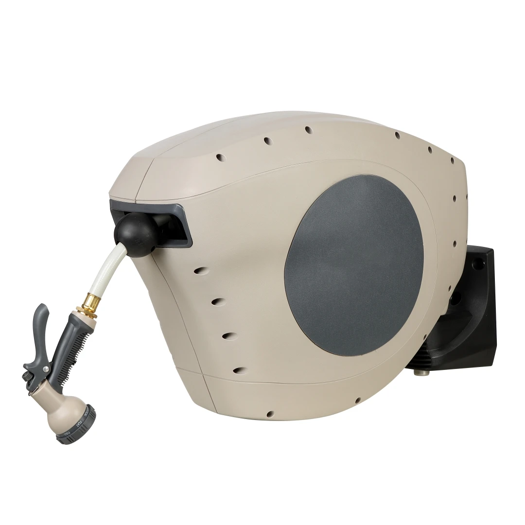 GARTENKRAFT 30M 1/2' Mounted Retractable  Washing Garden Pipe Automatic Wall Water Hose Reel Ideal For Deck
