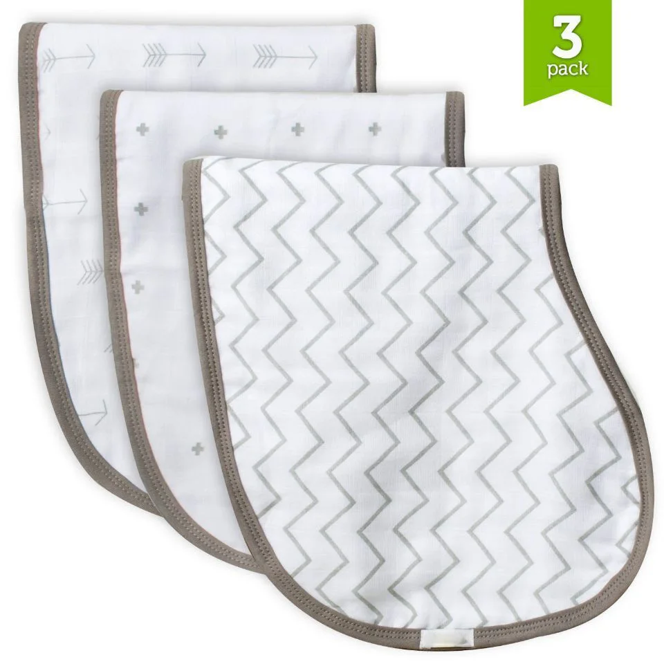 Large 6 layers 100% organic cotton 2 pack baby girl burping bibs muslin burp cloths