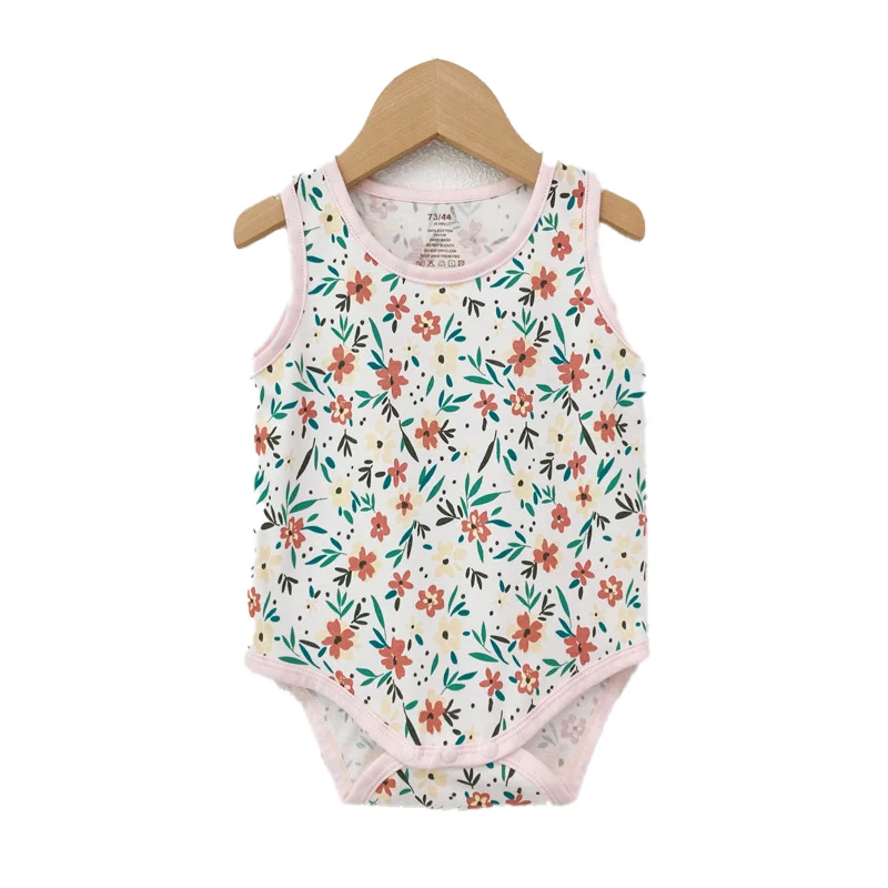 Ins Style Summer Thin Sleeveless Printed Vest Baby Clothes Newborn Jumpsuit Wholesale