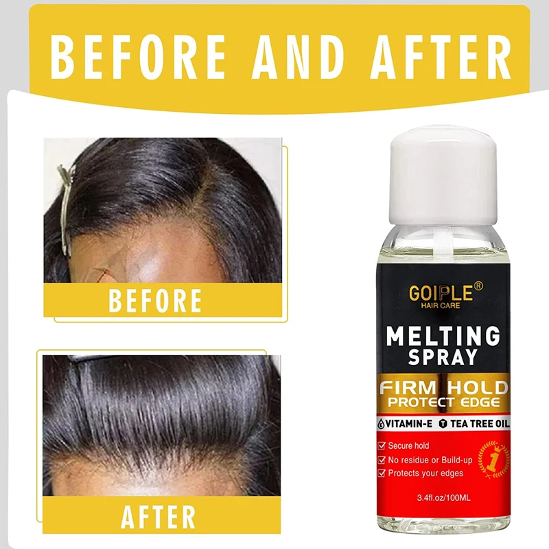 Private Label Glue Less Holding Spray for Wig Front Bond Adhesive Extreme Hold Protect Hair Edges and Skin Lace Melting Spray