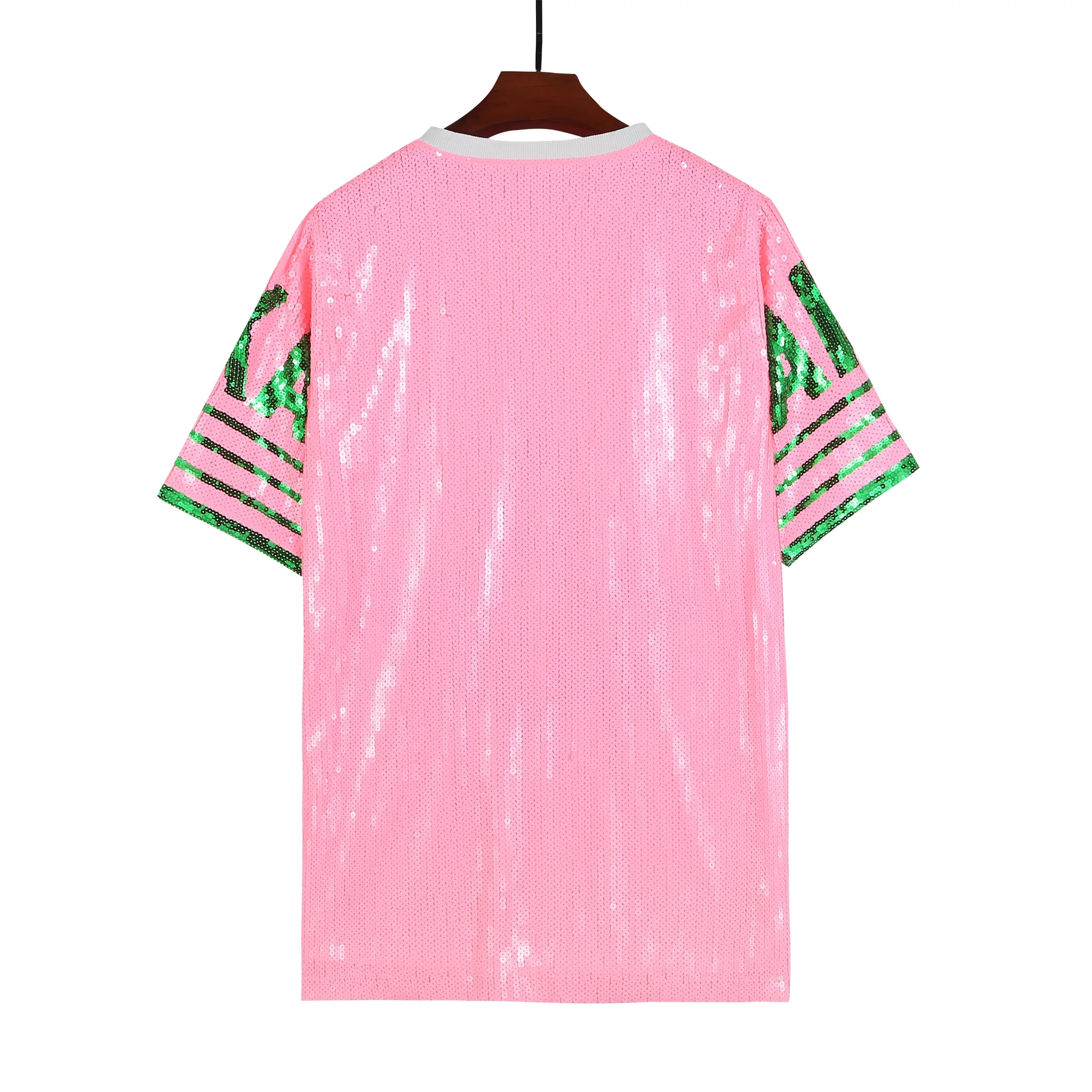 Custom Casual Full Sequin Jersey Dress Women Sequins Long T shirt Dress