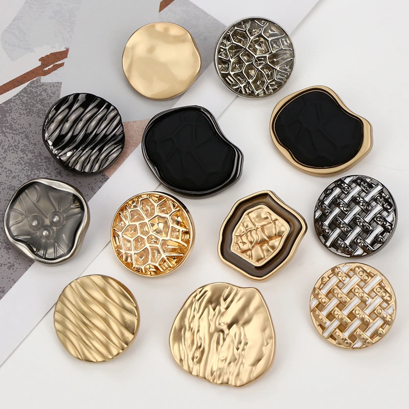 Fashion Garment Accessories Custom Rhinestone Metal Pearl Shank shell  Buttons Sewing Button For Coats Bags