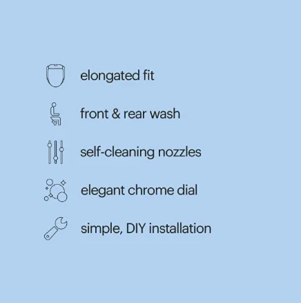 Non-Electric Female Washing Smart Bidet toilet seat with self-cleaning Dual Nozzle System for Elongated Toilets