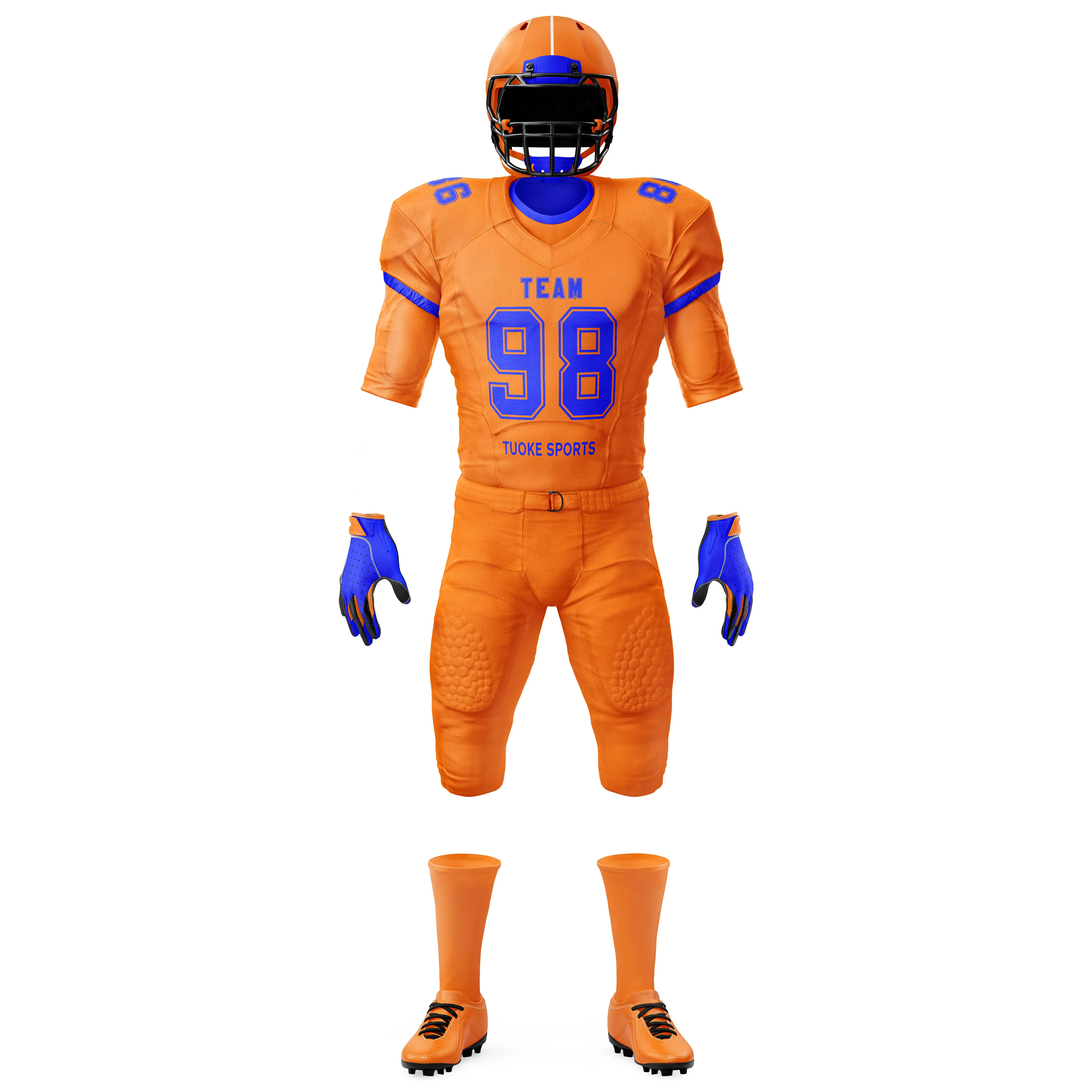 Оптовая продажа 2022, Джерси для американской футбольной практики, молодежная команда, Американская Футбольная форма, оранжевый комплект униформы для регби