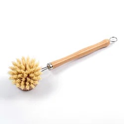 Eco Kitchen Wash Cleaning Scrub Brushes Bamboo Wooden Pot Dish Brushes for Household Pan Plate Vegetable