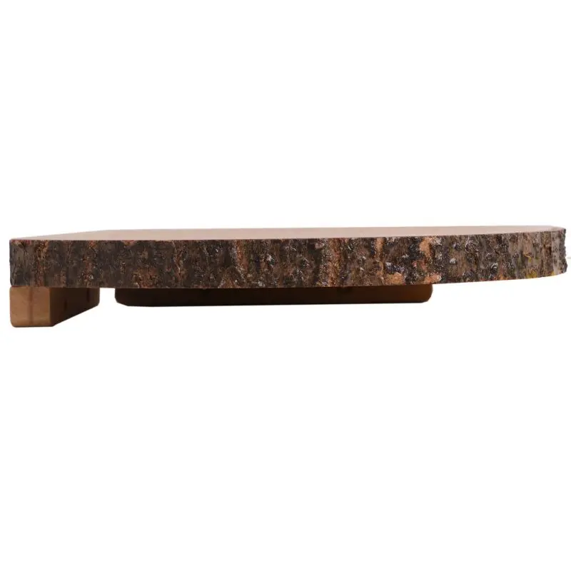 Live Edge Corner Shelves Corner Floating Shelf Solid Wood Slices with Bark Decorations Style Wall Mount Display Shelf