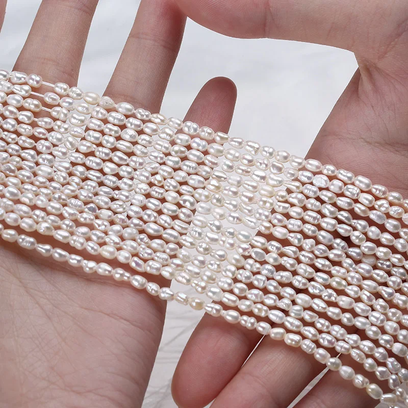 3.5-4mm AAAA wholesale good quality pearls natural freshwater white pearl high luster rice pearl beads