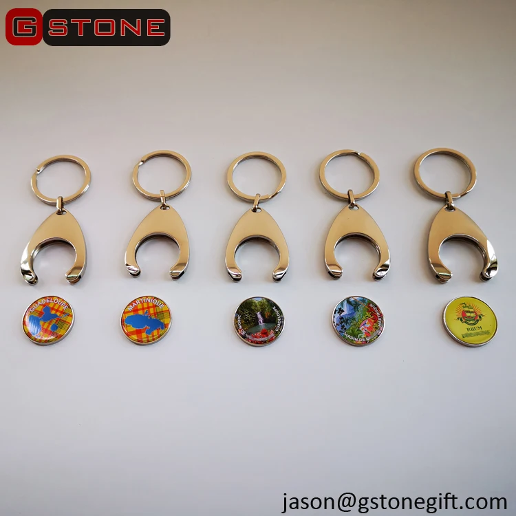 Custom Logo Souvenir Gift Shopping Token Key Rings UK Shopping Token Key Rings Shopping Trolley Coin