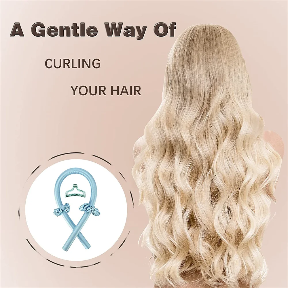 Amovol Silk Hair Headband Flexible Rollers Heatless Hair Curlers Curling Ribbon