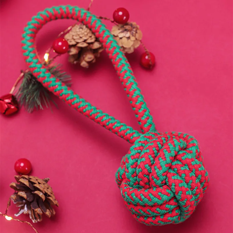 2021 Amazon Hot Selling Christmas Pet Toys Cotton Chew Ball