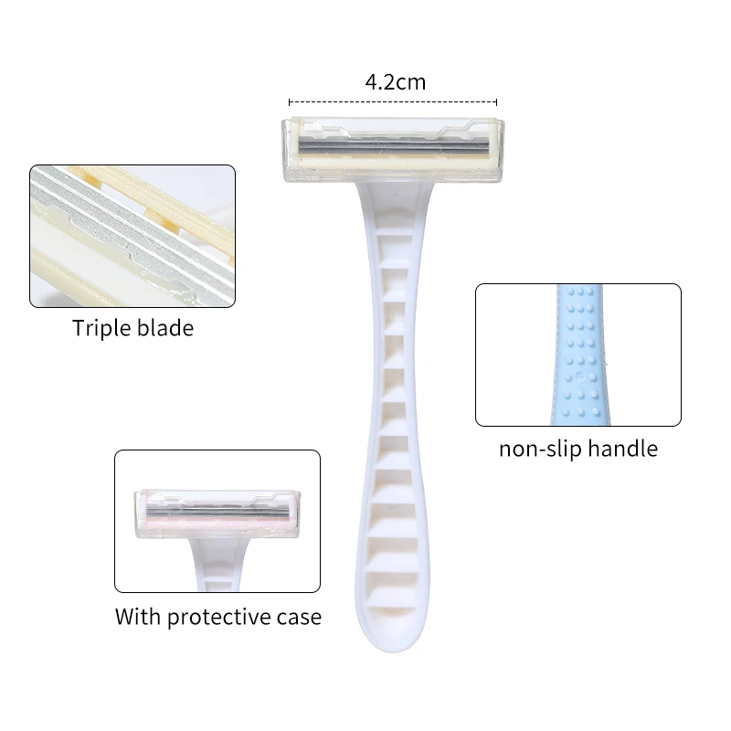 LMLTOP New Comfortable Handle Single Shaving Knife Three Layer Blade Type T Shave Razors Trimmer With Protective Cover A0919