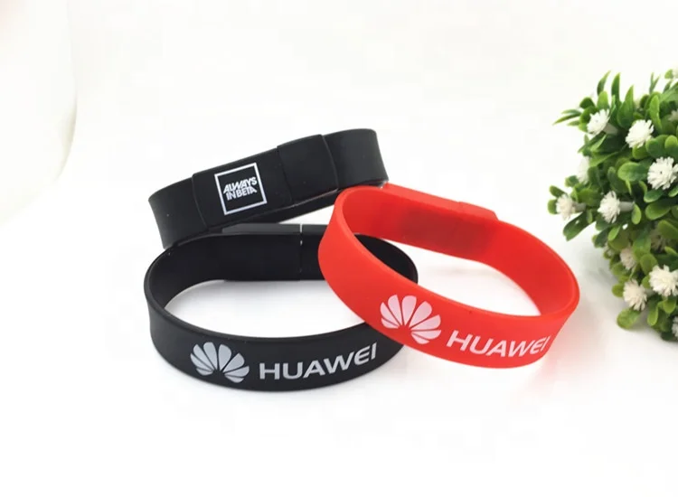 Promotional Custom Logo Silicon Bracelet USB Flash Drives 1GB 2GB 4GB 8GB 16GB 32GB 64GB 128GB 256GB wristband disk 2.0 3.0