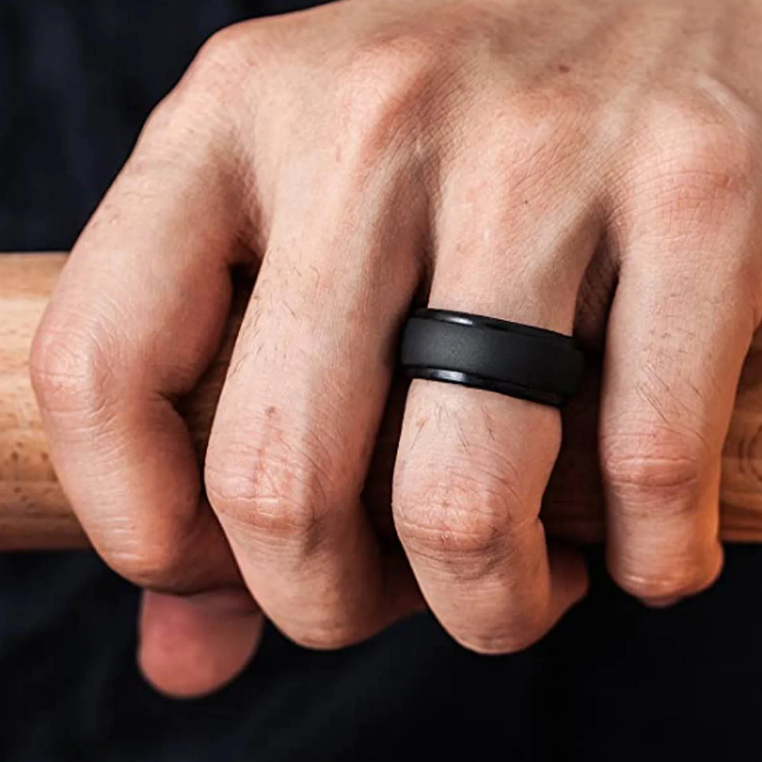 Silicone Wedding Rings Safety Rubber Wedding Bands Athletic Ring for Active Men Best Alternative for Work, Sports Ring