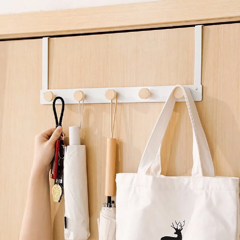 Over The Door Hooks Door Hanger Hook Rack Hanger Heavy-Duty Organizer for Coat Back-5 Hooks