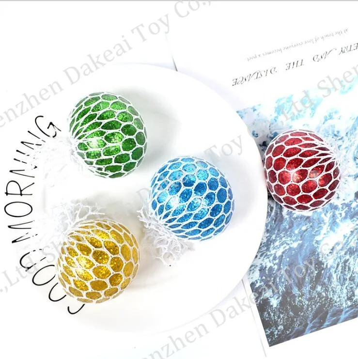 Colourful Star Mesh Ball Stress Glowing Exquisite Grape Toy Anxiety Relief Stress Ball Toy