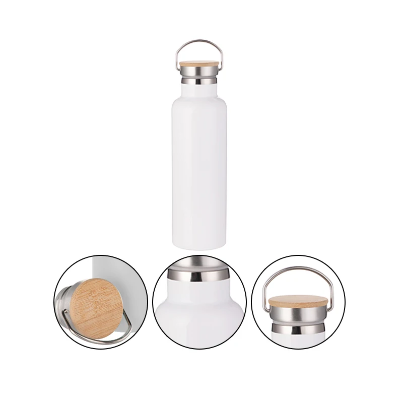 PYD Life Wholesale 17oz 500ml Double Walled Sublimation Water Bottles Stainless Steel Vacuum Thermos Flasks with Bamboo Lids