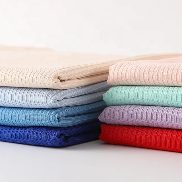 4*3 Free Cut Pit Rib Fabric 100% Polyester Stretch Thread T-Shirt  Knitted Accessories Underwear Luggage Dresses