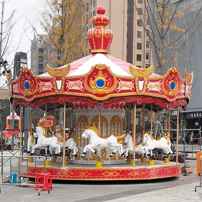 Amusement park equipment 16 seats luxury attraction carousel ride for sale