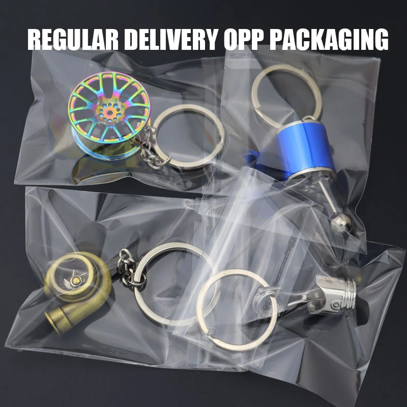 JSZ Real Whistle Sound Turbo Keychain Spinning Auto Parts Model Turbine Turbocharger Key Chain