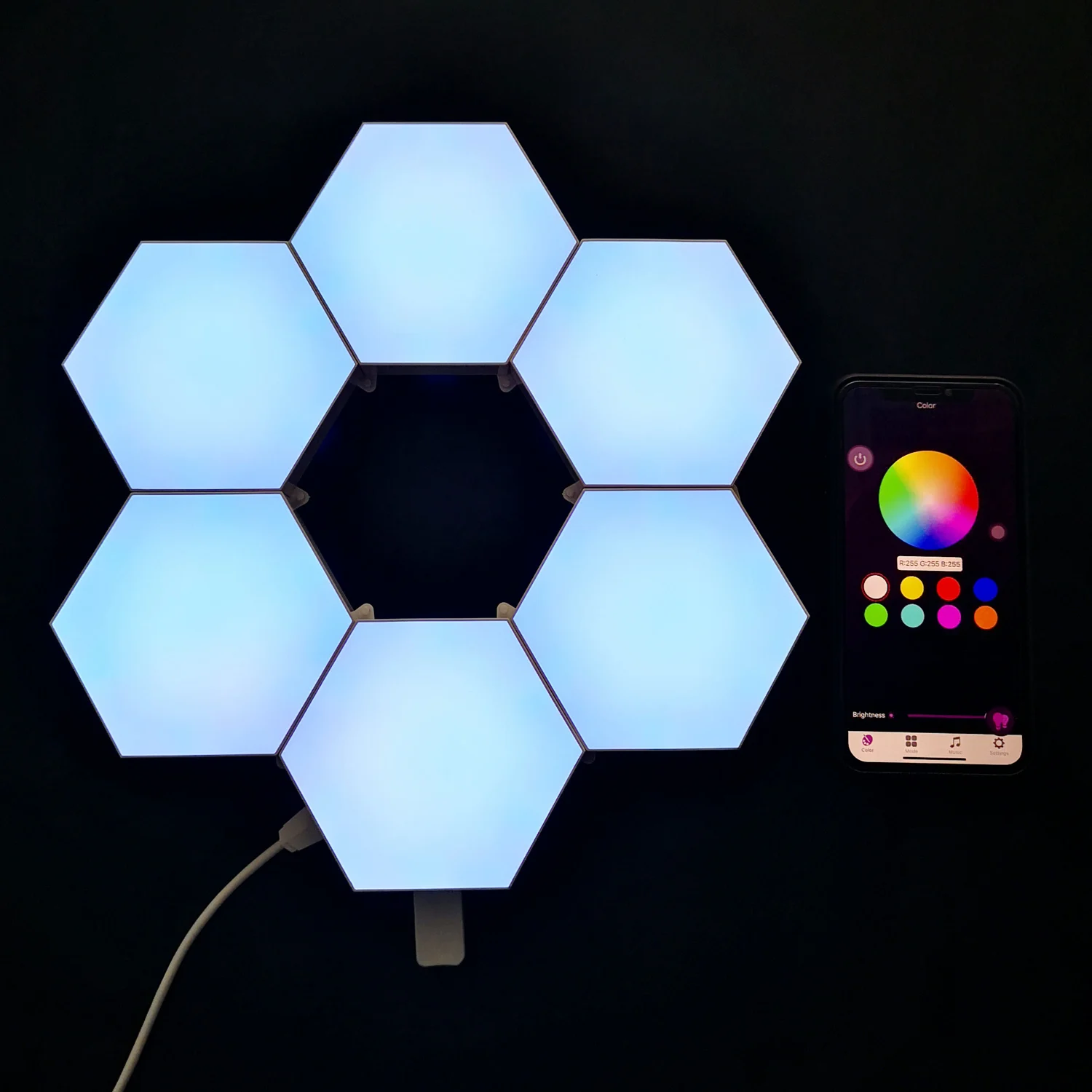 DIY Design Color Changing Phone App controlled Hexagonal Led Light For Decoration Gaming Room Lights