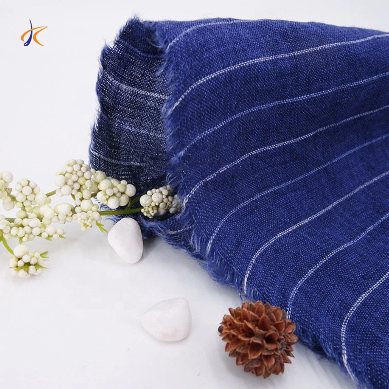 Оптовая продажа, плетеная ткань в полоску 100%, льняная ткань для одежды