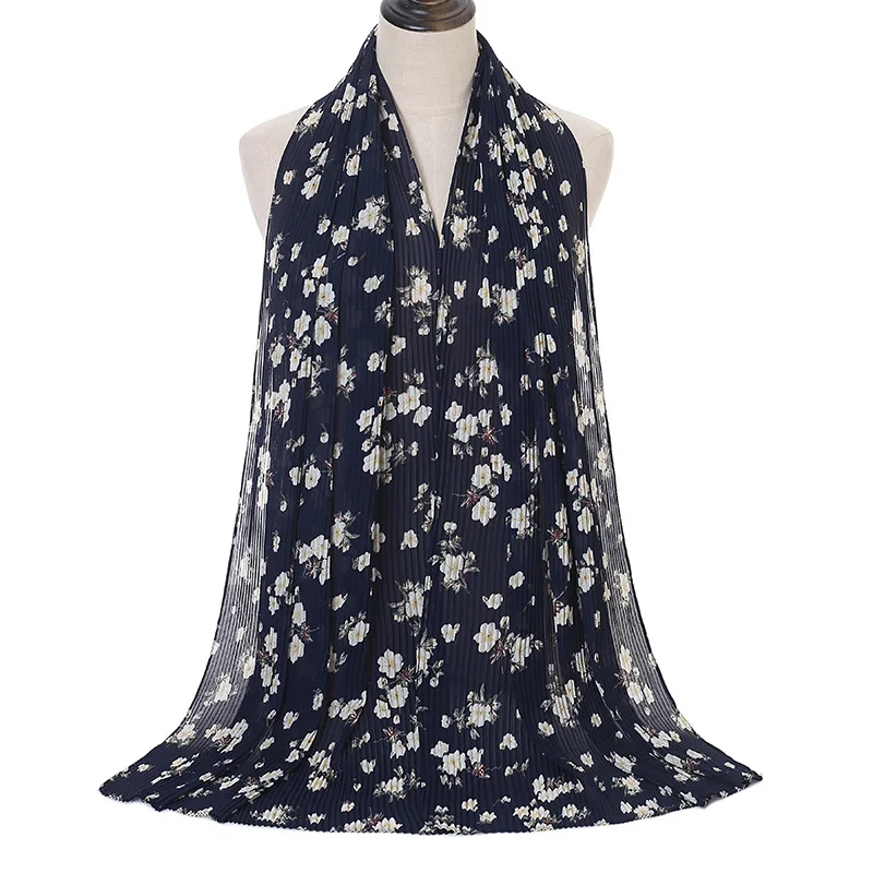 New Designs Plain Scarf Hijab Muslim Chiffon Floral Printing Classic Chiffon Printed Floral Printed Hijab