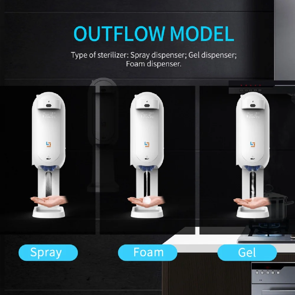 Wall mount desk floor stand thermometer automatic kitchen liquid soap dispenser mini portable hand sanitizer spray machine kiosk