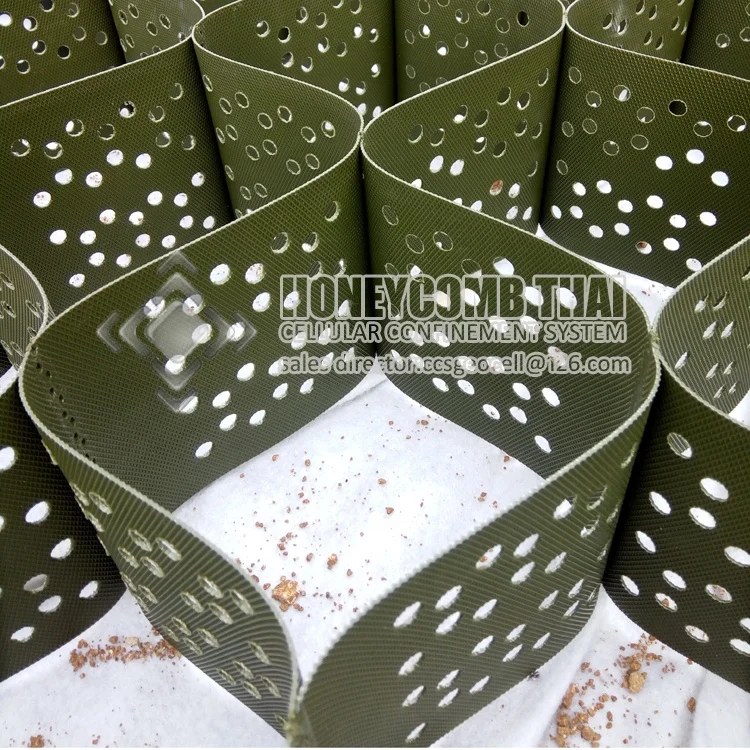 
SGS Strict standard certified flat surface foundation reinforcement solution honeycomb gravel retainer geocell technology 