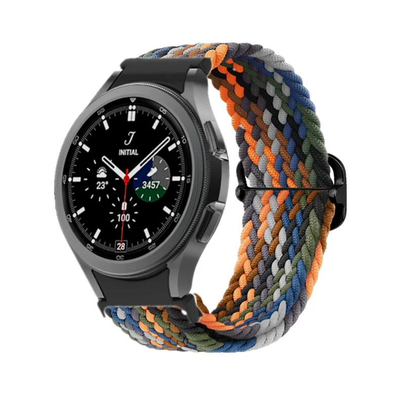 Suitable for Samsung Galaxy watc4/5 pro sliding buckle elastic woven nylon loop strap 40/44/45mm