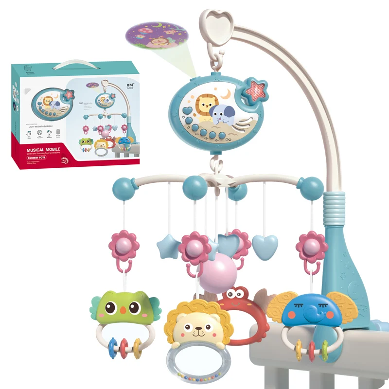 Подвесной мобиль для младенцев, погремушка для кроватки, музыкальные прикроватные колокольчики, игрушки для младенцев с дистанционным управлением, Колокольчик для кровати, игрушки